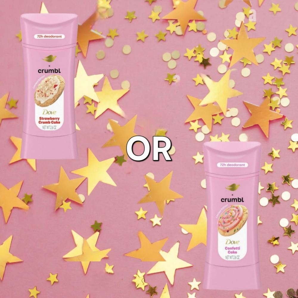 Crumbl Deodorant by Dove - Strawberry/Confetti Aluminum Free {1 tube}